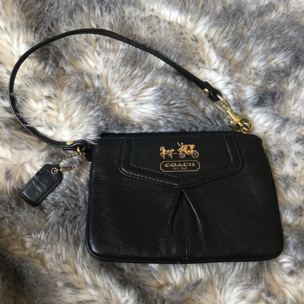 COACH Small Black Wristlet